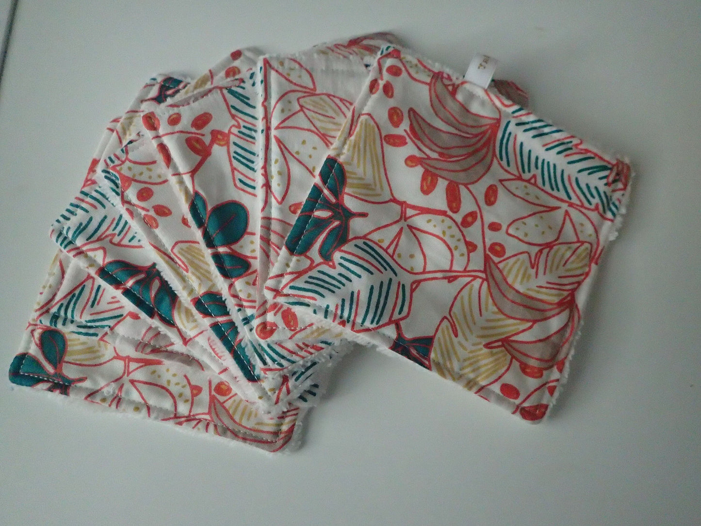 Semainier de lingettes lavables – Coton & éponge de bambou, 11x11 cm