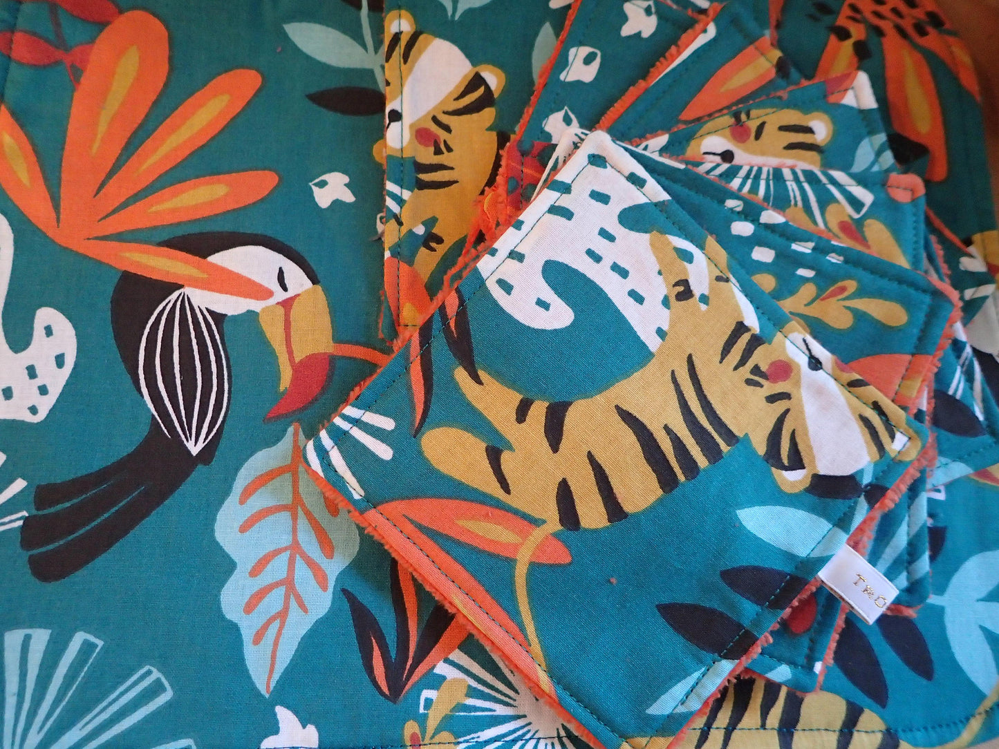 Lot 7 lingettes + serviette bébé – Coton & Éponge de bambou