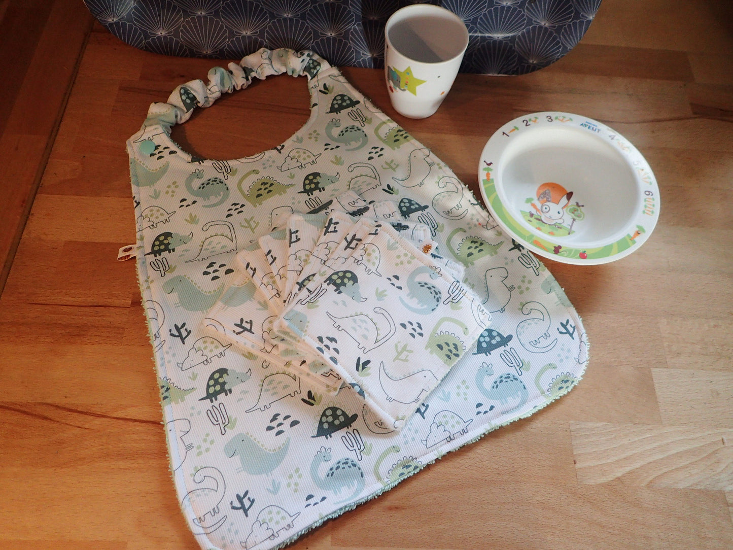 Lot 7 lingettes + serviette bébé – Coton & Éponge de bambou