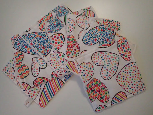 Semainier de lingettes lavables – Coton & éponge de bambou, 11x11 cm