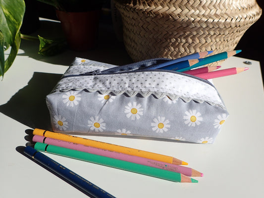 Trousse scolaire en coton – Format plat 19x10x4 cm