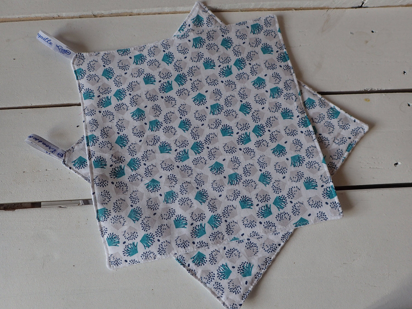 Lot de 2 essuie-tout lavables – Coton & nid d'abeille