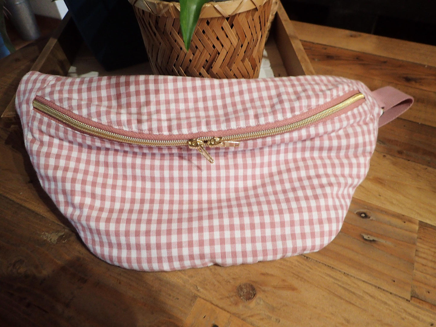 Sacs banane en coton vichy