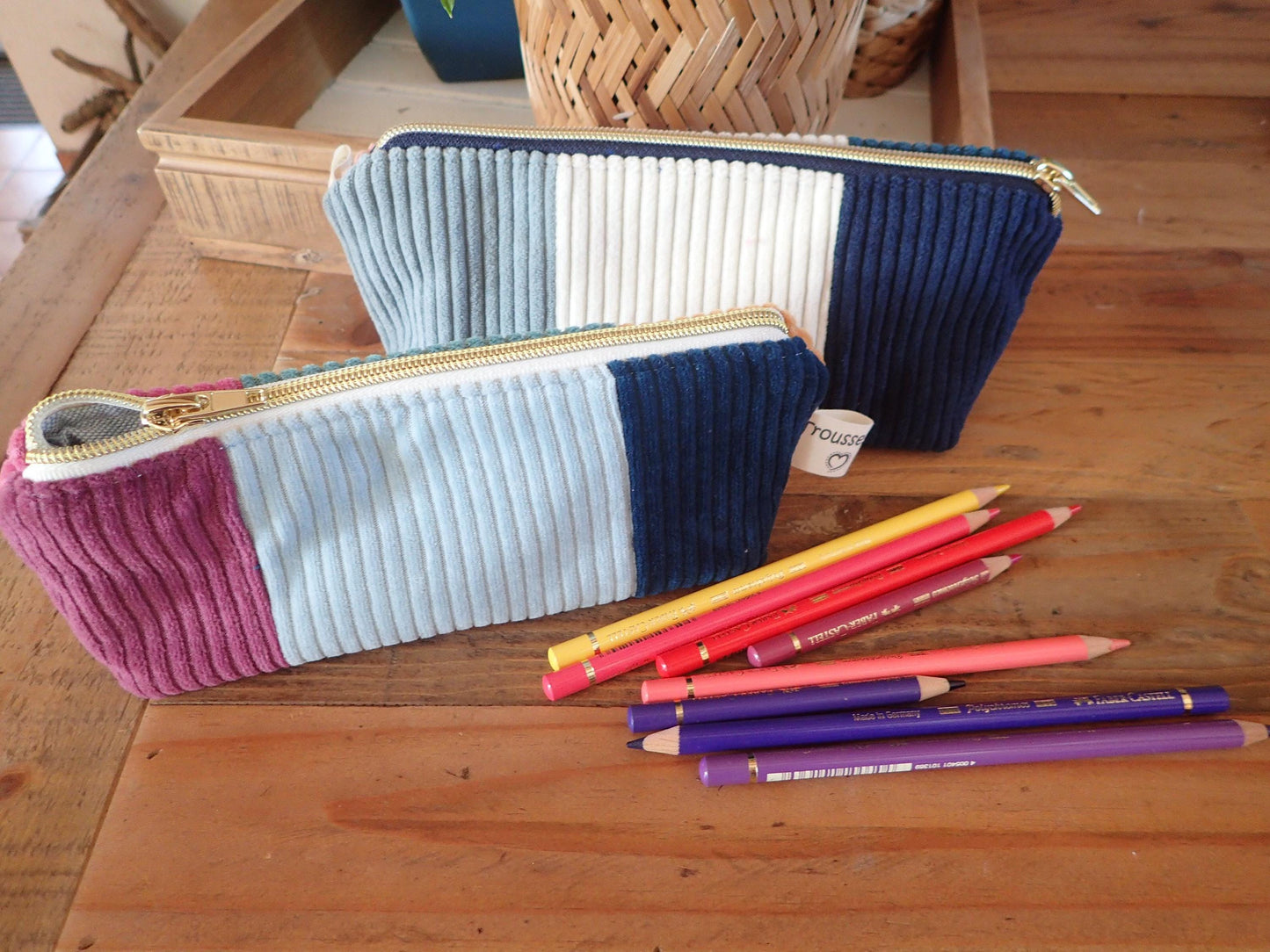Trousse en velours de coton – Maquillage & Fournitures, 2 tailles
