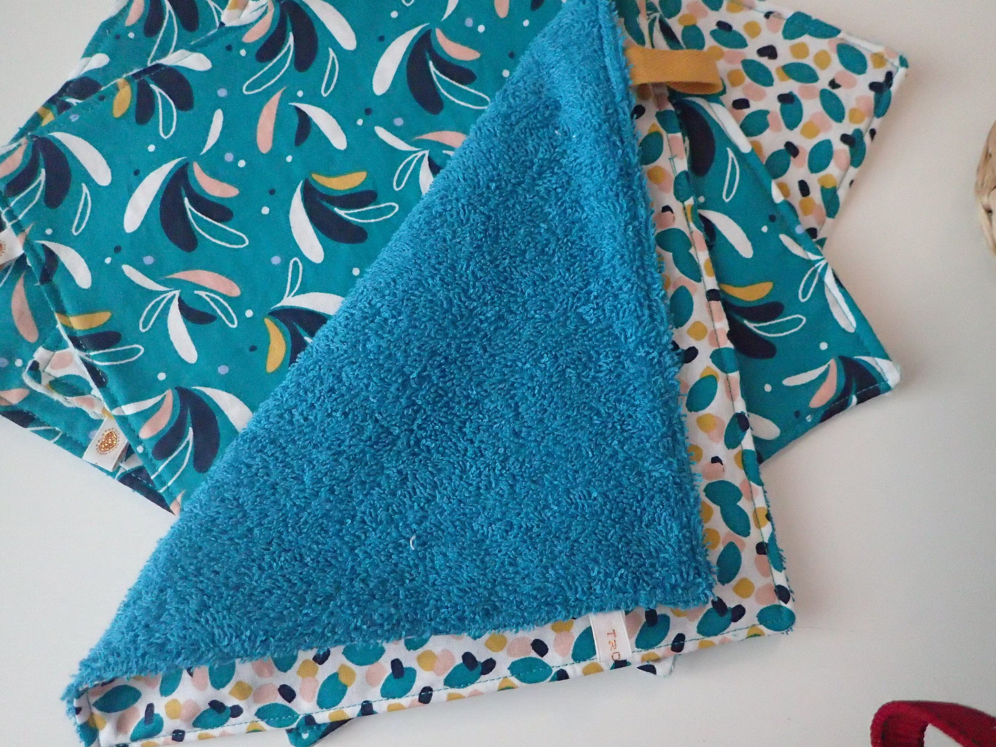 Lot de 2 essuie-tout lavables – Coton & nid d'abeille