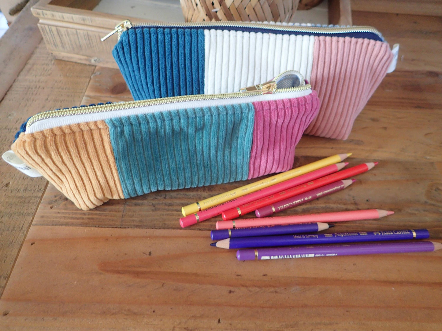 Trousse en velours de coton – Maquillage & Fournitures, 2 tailles
