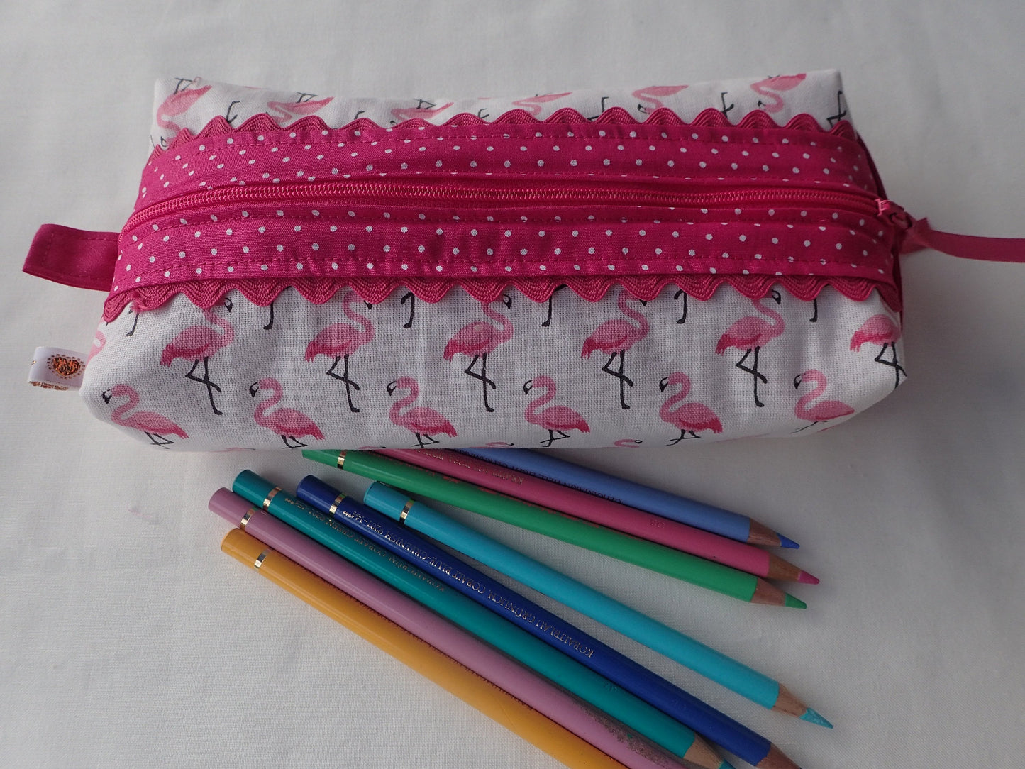 Trousse en coton avec croquet et ruban – Détail artisanal unique