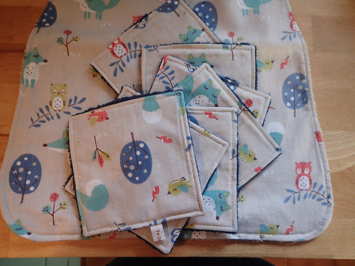 Lot 7 lingettes + serviette bébé – Coton & Éponge de bambou