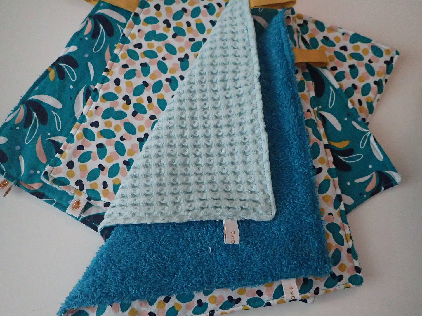 Lot de 2 essuie-tout lavables – Coton & nid d'abeille