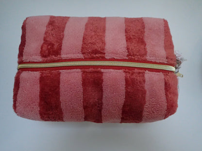 Trousse de toilette en éponge de bambou coloris Terracotta – vue de face