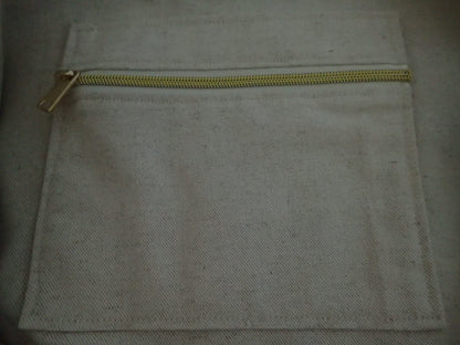 Sac cabas en coton d’ameublement – Avec pochette assortie
