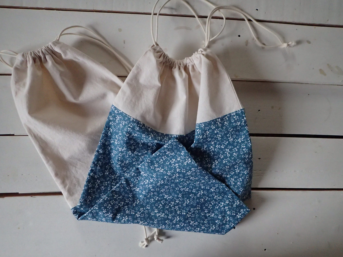 Lot de deux sac à pain en tissu - Coton contact alimentaire