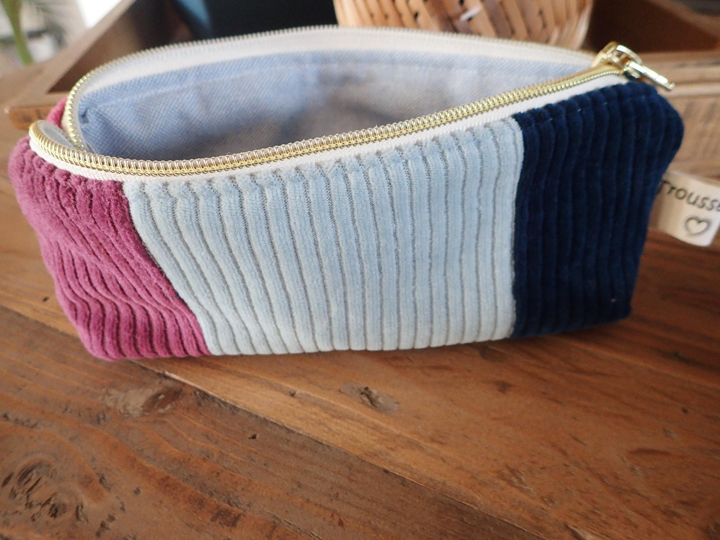 Trousse en velours de coton – Maquillage & Fournitures, 2 tailles