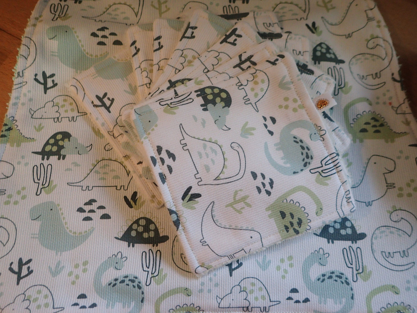 Lot 7 lingettes + serviette bébé – Coton & Éponge de bambou