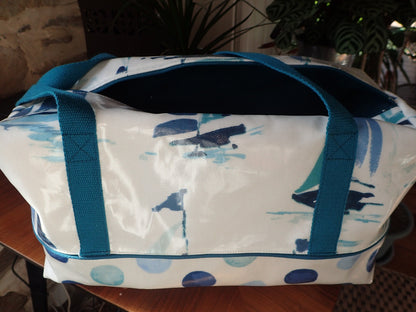 Sac pelochon en coton enduit avec poche zippée
