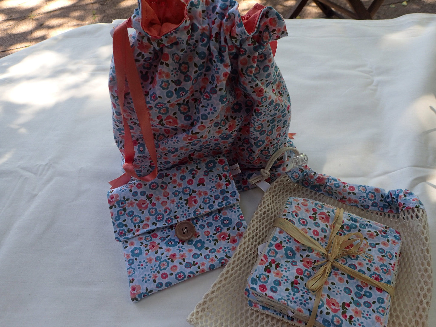 Ensemble salle de bain zéro déchet – Sac, lingettes & pochette savon